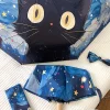 Paraguas plegable con estampado de gato negro