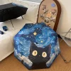 Paraguas plegable con estampado de gato negro